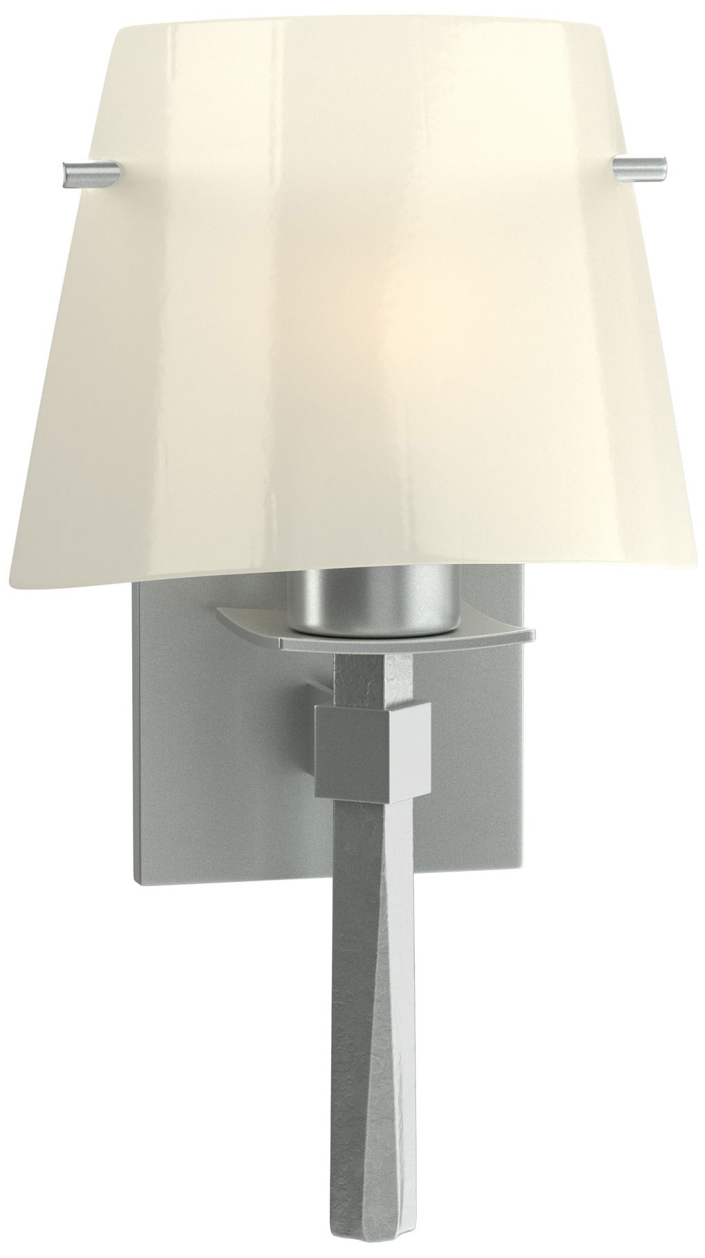 Beacon Hall Half Cone Glass Sconce Platinum Ivory Art Glass Made to Order