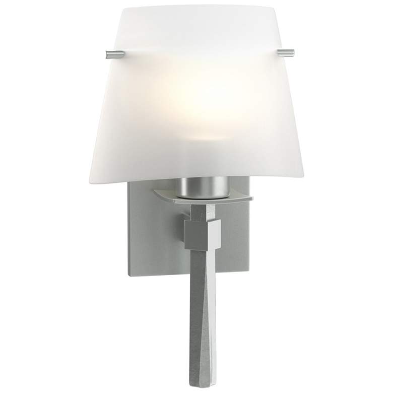 Image 1 Beacon Hall Half Cone Glass Sconce - Platinum - Opal Glass