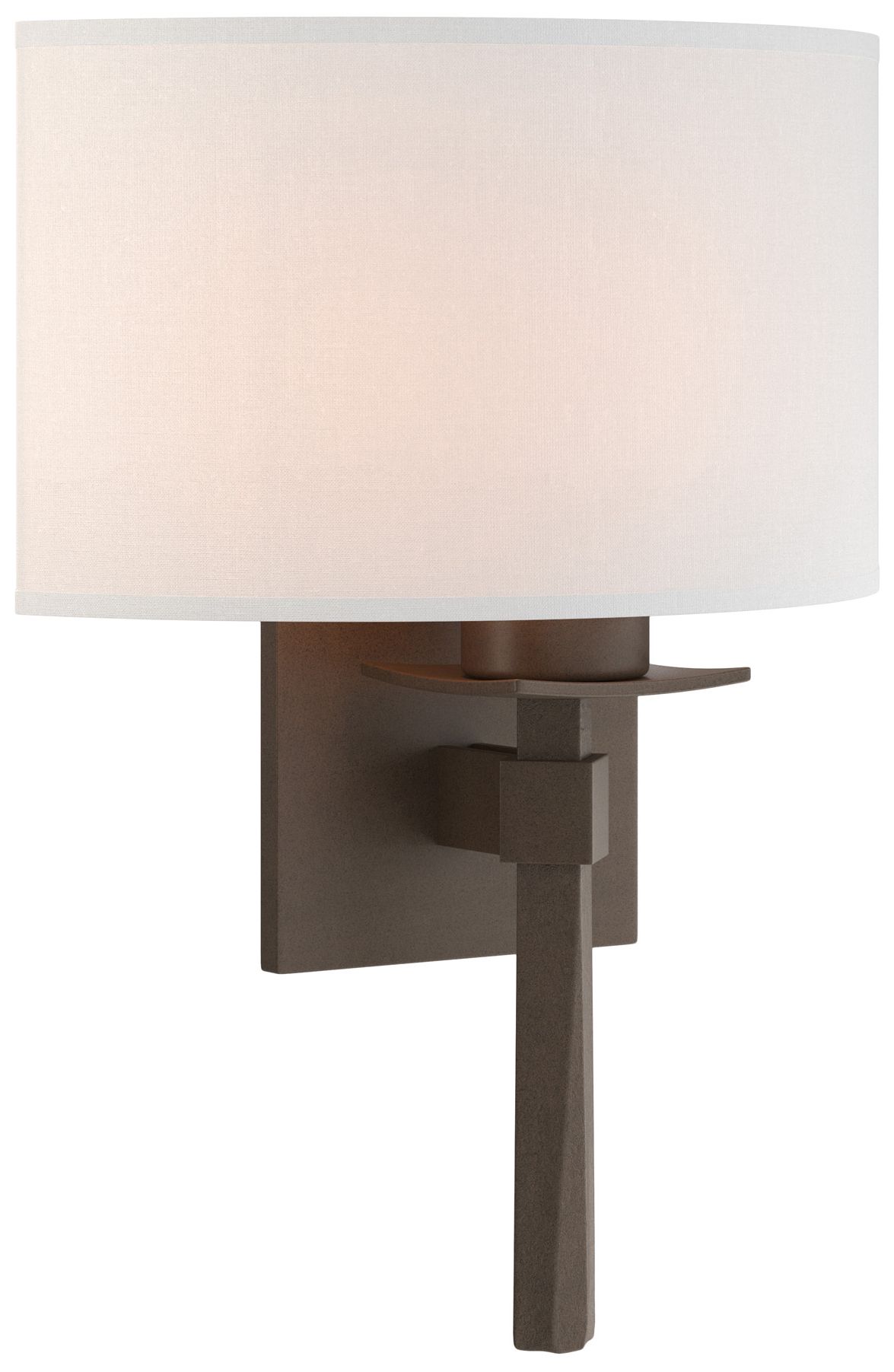 Beacon Hall Half Drum Shade Sconce Bronze Natural Anna Shade Made to Order