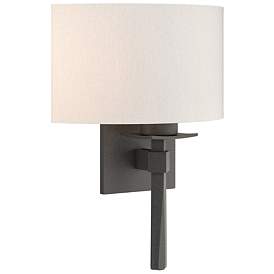 Image1 of Beacon Hall Half Drum Shade Sconce - Iron - Flax Shade