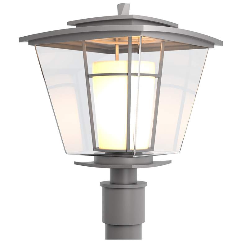 Image 1 Beacon Hall Outdoor Post Light - Steel Finish - Opal and Clear Glass