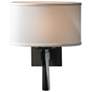 Beacon Hall Oval Drum Shade Sconce - Black Finish - Natural Anna Shade