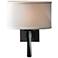 Beacon Hall Oval Drum Shade Sconce - Black Finish - Natural Anna Shade