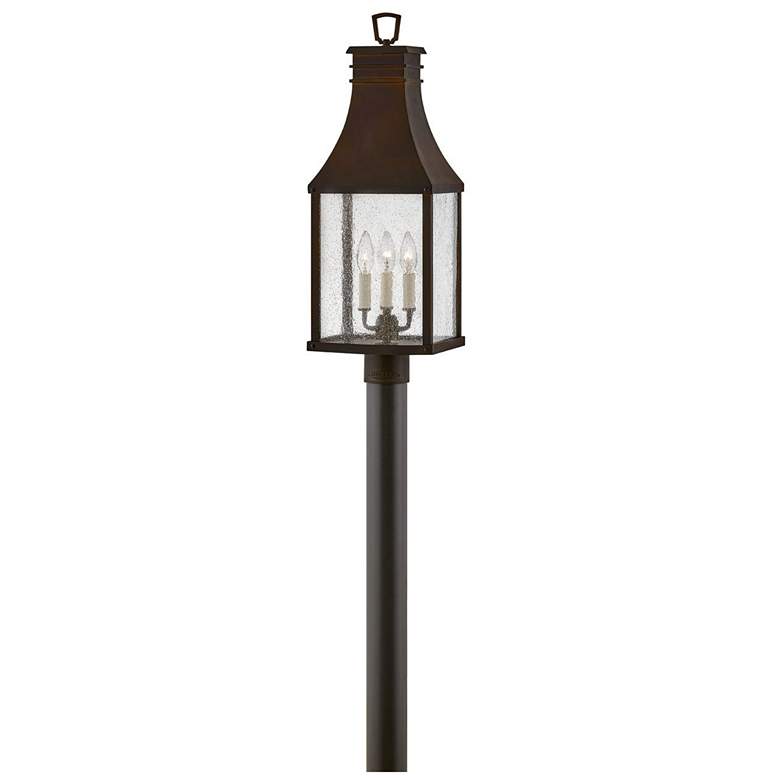 Image 1 Beacon Hill 26 1/4 inch High Blackened Copper Outdoor Post Light
