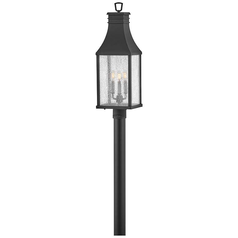 Image 1 Beacon Hill 26 1/4"H Museum Black 3-Light Outdoor Post Light