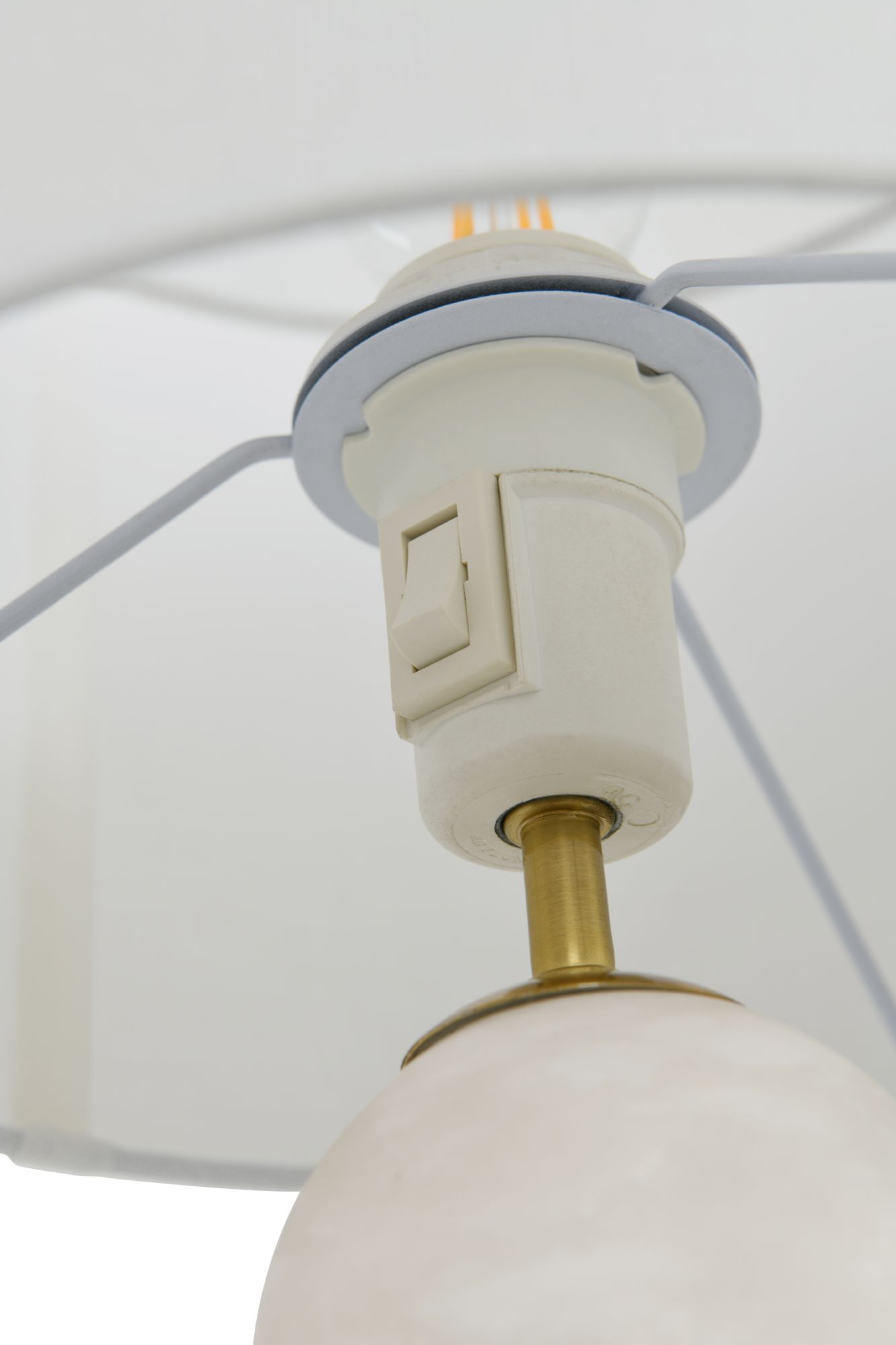 Thumbnail4 of Beacon Lighting Firma 2Lt Alabaster Table Lamp w/White Linen Shade more views