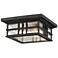 Beacon Square 12" 2-Light Outdoor Ceiling Light in Textured Black