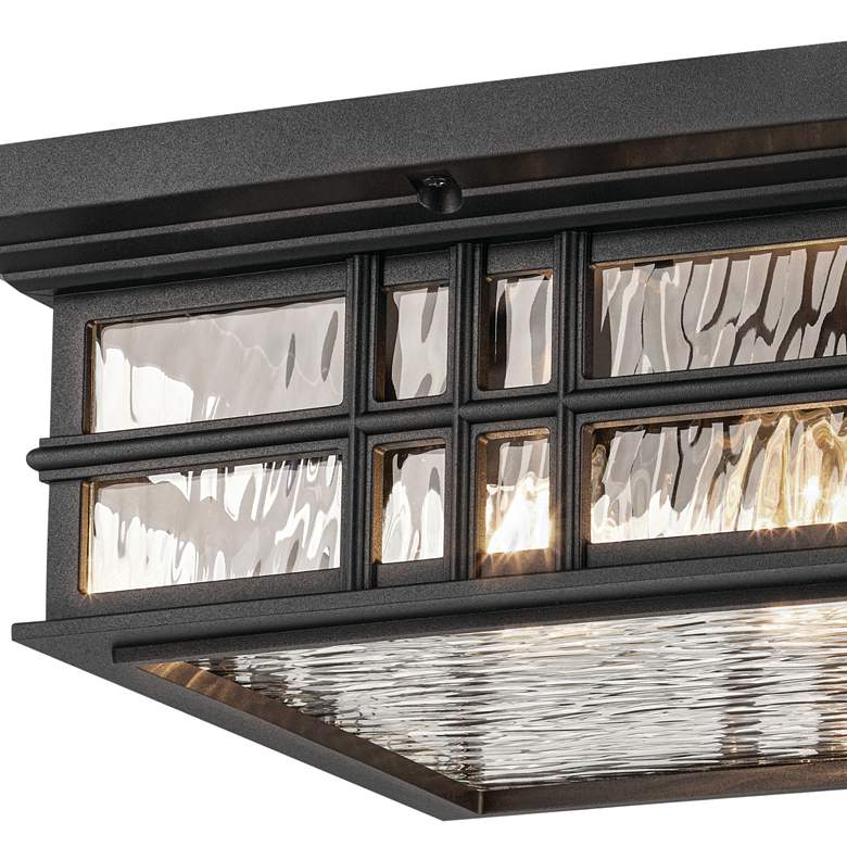 Image 2 Beacon Square 12" Wide Textured Black Outdoor Ceiling Light more views