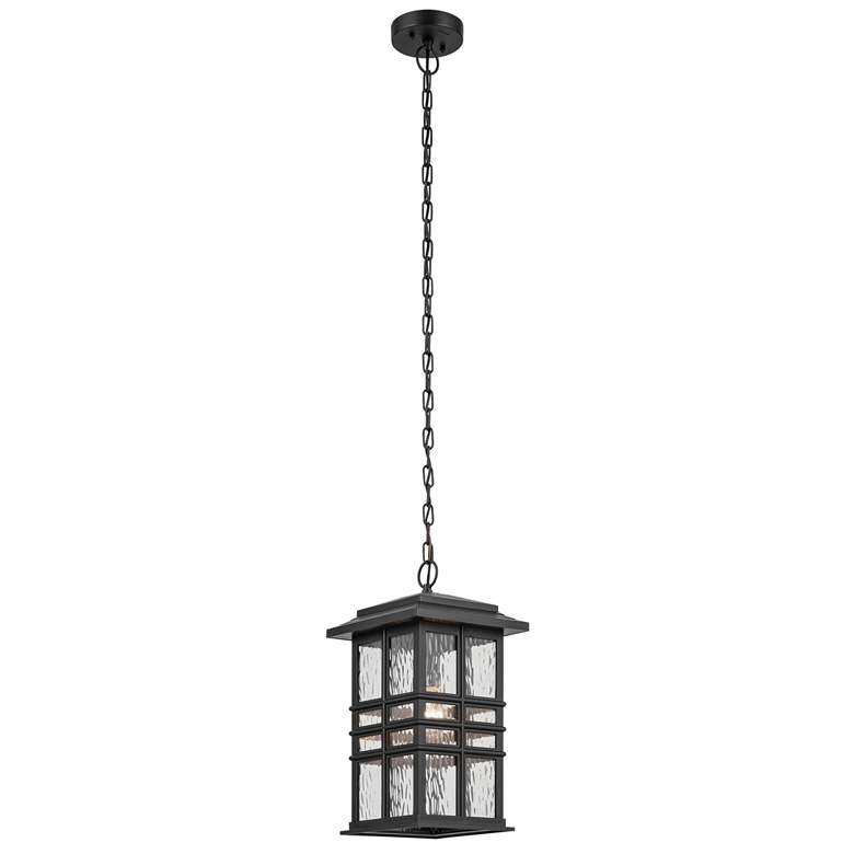 Image 1 Beacon Square 18" 1-Light Outdoor Hanging Light in Textured Black