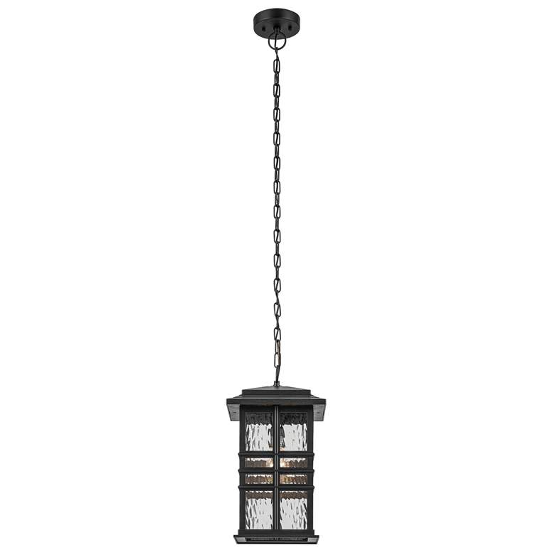 Image 4 Beacon Square 18" 1-Light Outdoor Hanging Light in Textured Black more views