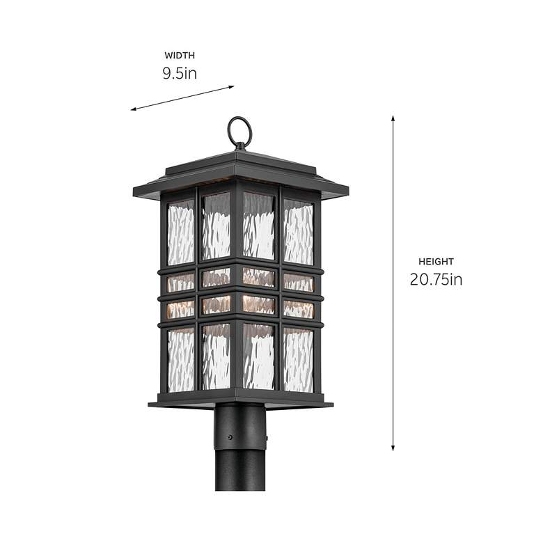 Image 3 Beacon Square 20 3/4" High Textured Black Outdoor Post Light more views