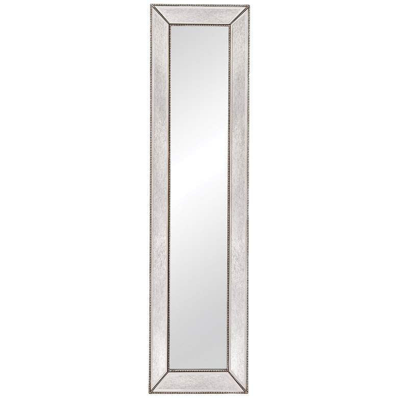 Image 1 Beaded 80" Silver Floor Mirror