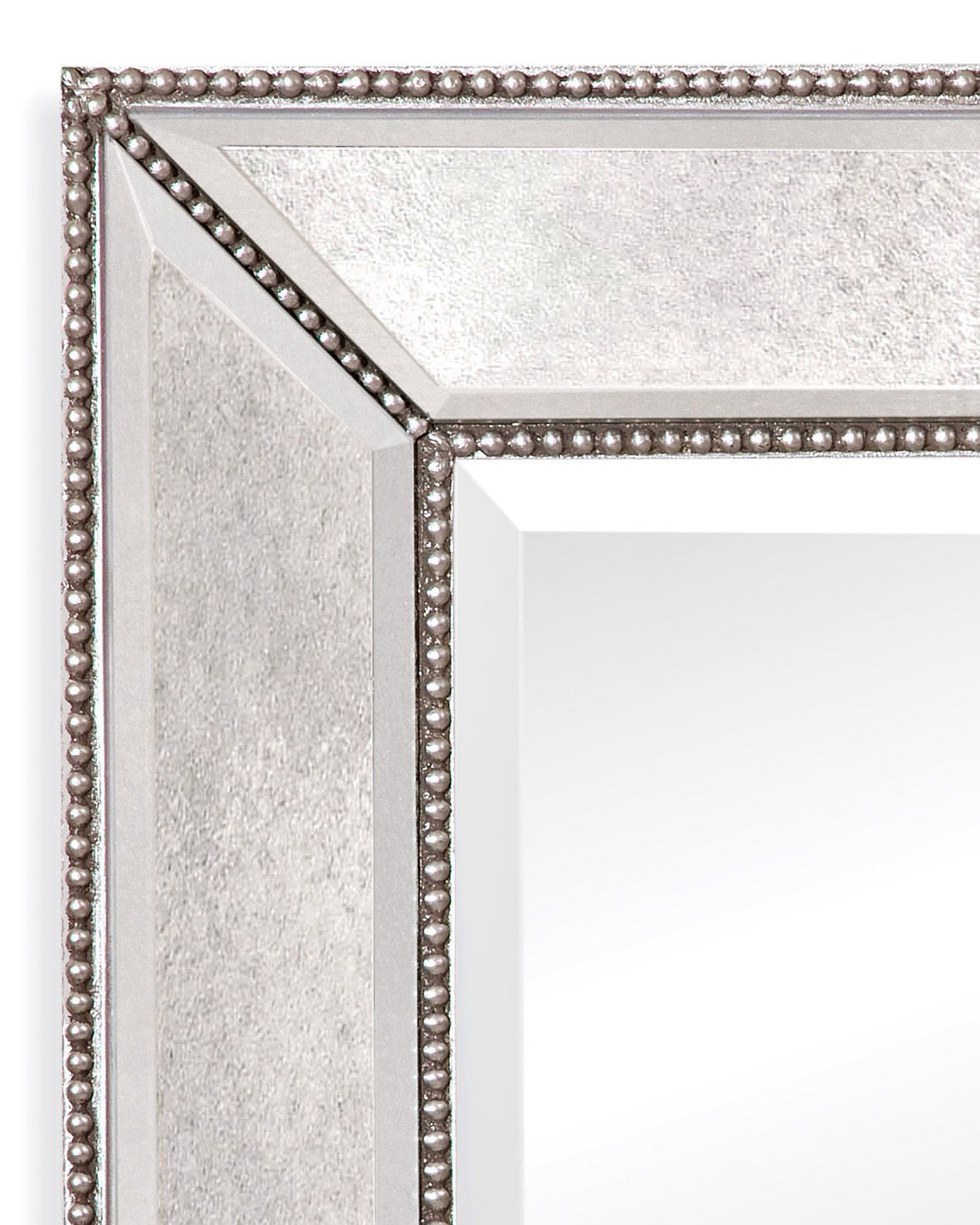 Image 2 Beaded 80" Silver Floor Mirror more views