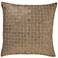 Beaded Basketweave Antique Gold 20" Square Throw Pillow