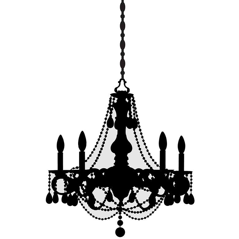 Image 2 Beaded Chandelier Black and Gray Large Wall Decal