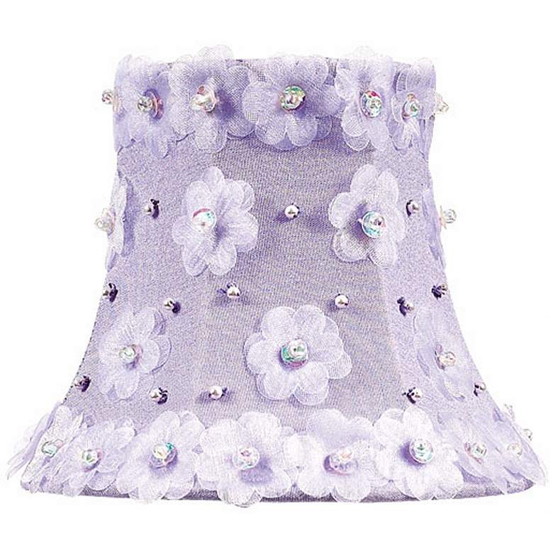Image 1 Beaded Floral Silk Lavender Shade 3x5x4.25 (Clip-On)