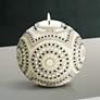 Beaded Silver Plating 4 3/4" Wide Tealight Candle Holder
