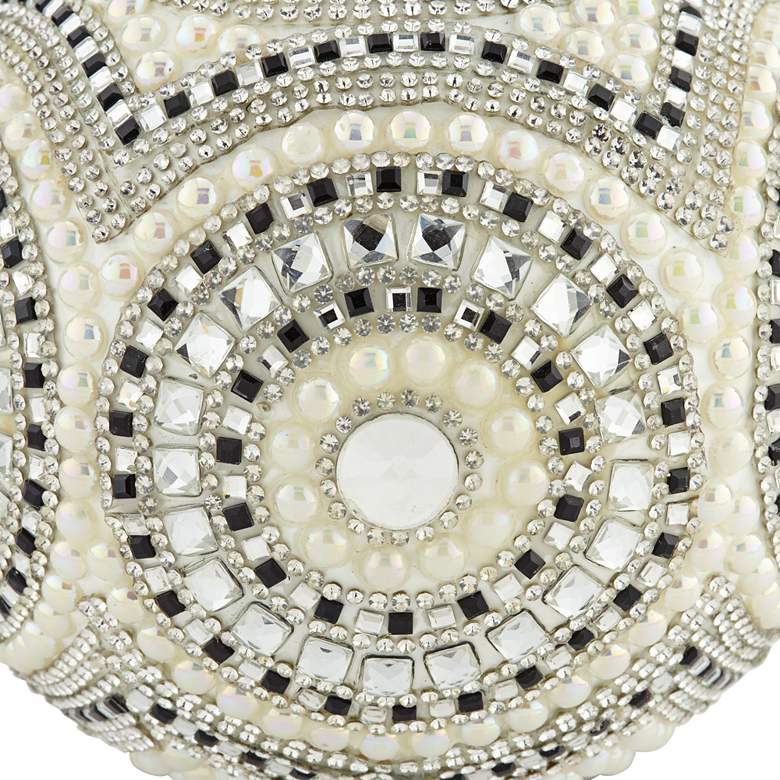 Image 3 Beaded Silver Plating 4 3/4" Wide Tealight Candle Holder more views