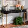 1_Beagan 47 1/4" Wide Black Gold 2-Drawer Console Table