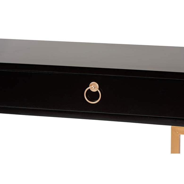 Image 4 Beagan 47 1/4" Wide Black Gold 2-Drawer Console Table more views