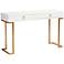 Beagan 47 1/4"W White Wood Gold Metal 2-Drawer Console Table