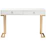 Beagan 47 1/4"W White Wood Gold Metal 2-Drawer Console Table