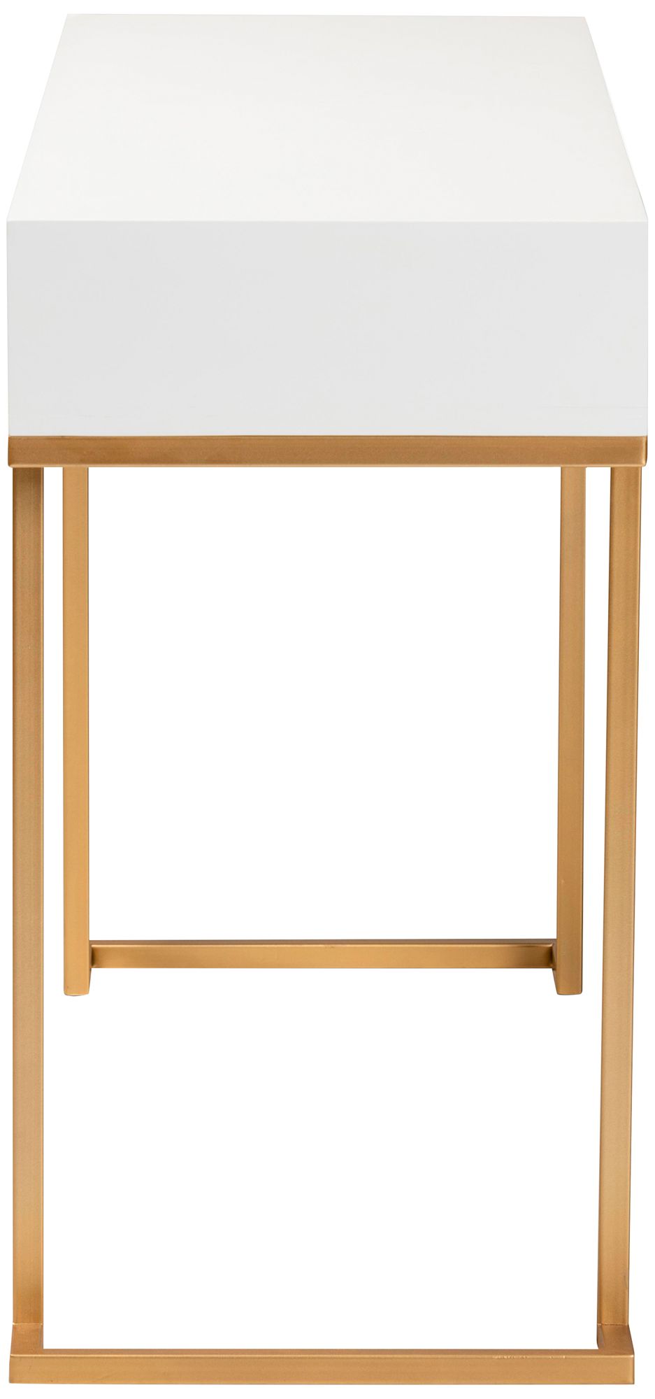 Beagan 47 1/4"W White Wood Gold Metal 2-Drawer Console Table