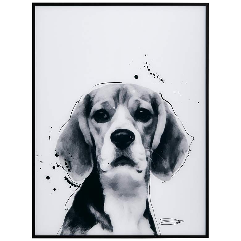 Image 3 Beagle 24" High Rectangular Framed Glass Wall Art