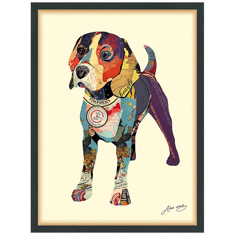 Image 2 Beagle 33" High Dimensional Collage Framed Wall Art