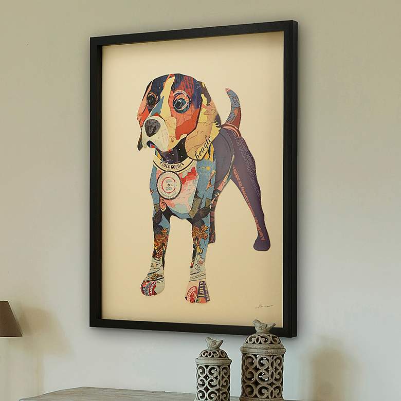 Image 1 Beagle 33" High Dimensional Collage Framed Wall Art