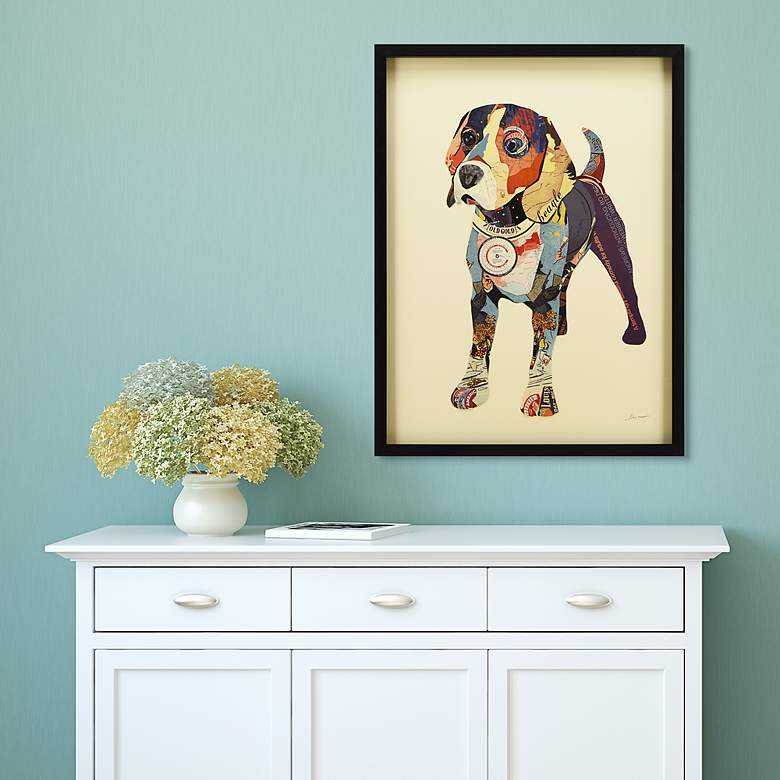 Image 5 Beagle 33" High Dimensional Collage Framed Wall Art more views