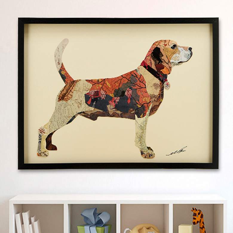 Image 1 Beagle 33" Wide Dimensional Collage Framed Wall Art