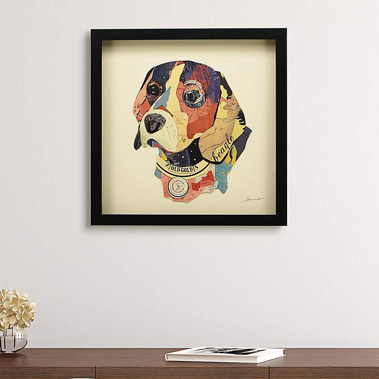 Image 1 Beagle Closeup 17" High Dimensional Collage Framed Wall Art