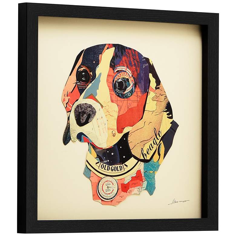 Image 4 Beagle Closeup 17" High Dimensional Collage Framed Wall Art more views