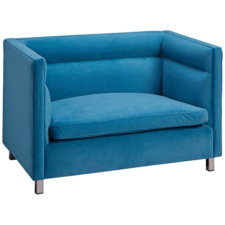 Image 1 Beagle Light Blue Velvet Pet Sofa Bed