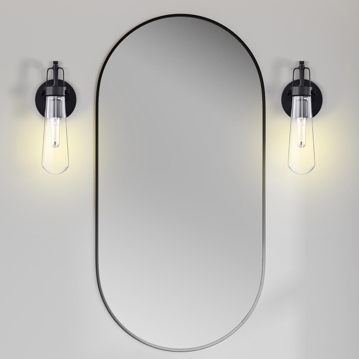 Beaker; 1 Light; Wall Sconce with Clear Glass