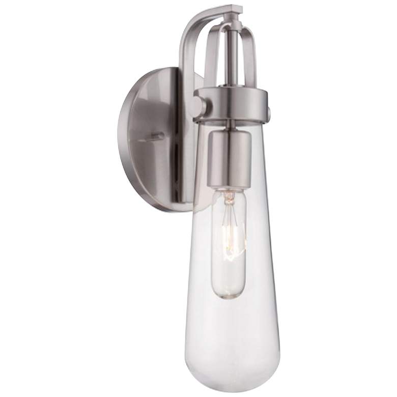 Image 1 Beaker 14 1/4" High Brushed Nickel Wall Sconce