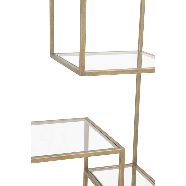 Image 4 Beakman 31 1/2" Wide Brass Metal and Glass 7-Shelf Bookcase more views