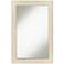 Beal Light Cream Wood 24" x 35" Rectangular Wall Mirror