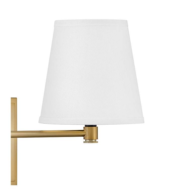 Image 2 Beale 11 1/2" High Lacquered Brass Swing Arm Wall Lamp more views