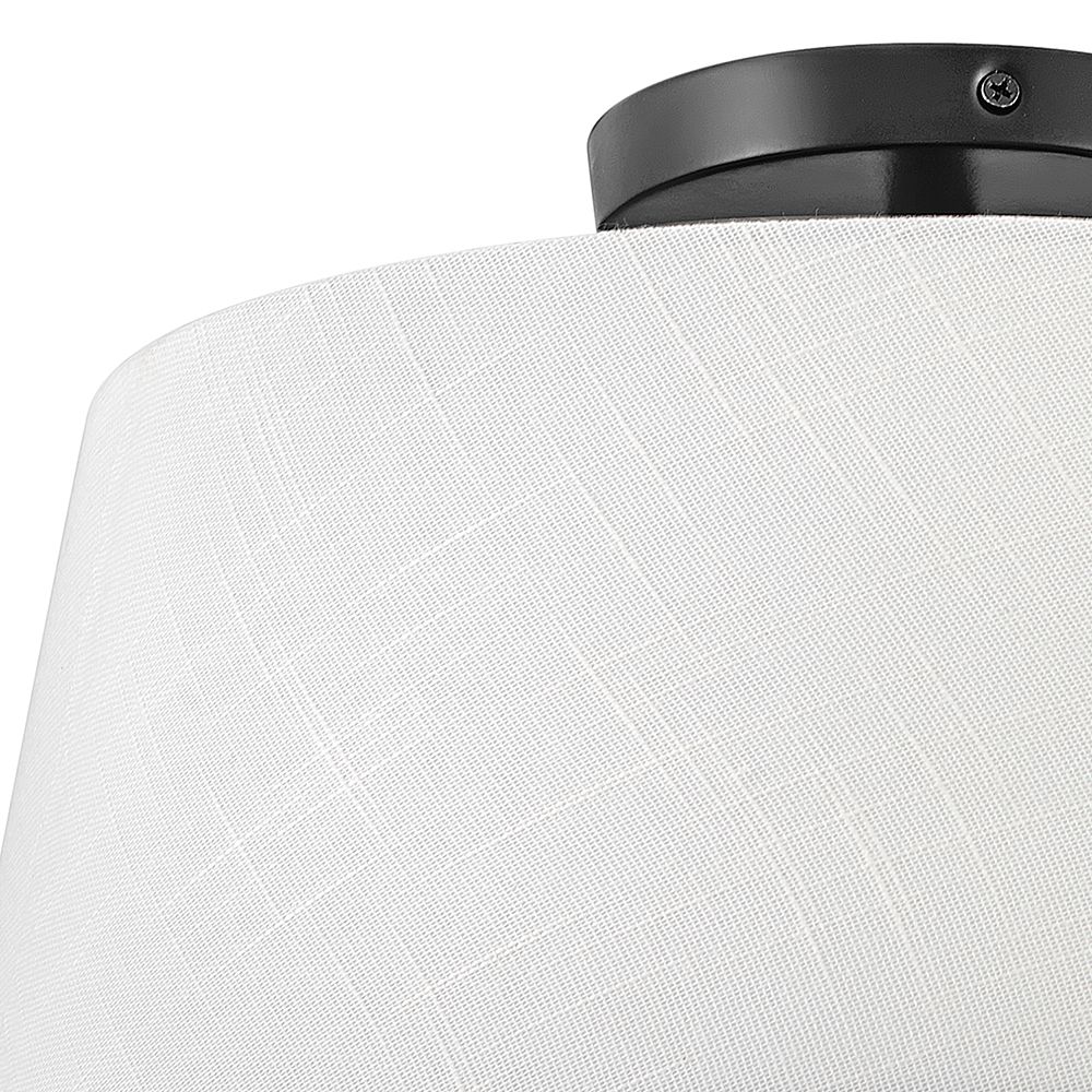 Image 3 Beale 14" Wide Black with White Linen Drum Ceiling Light more views