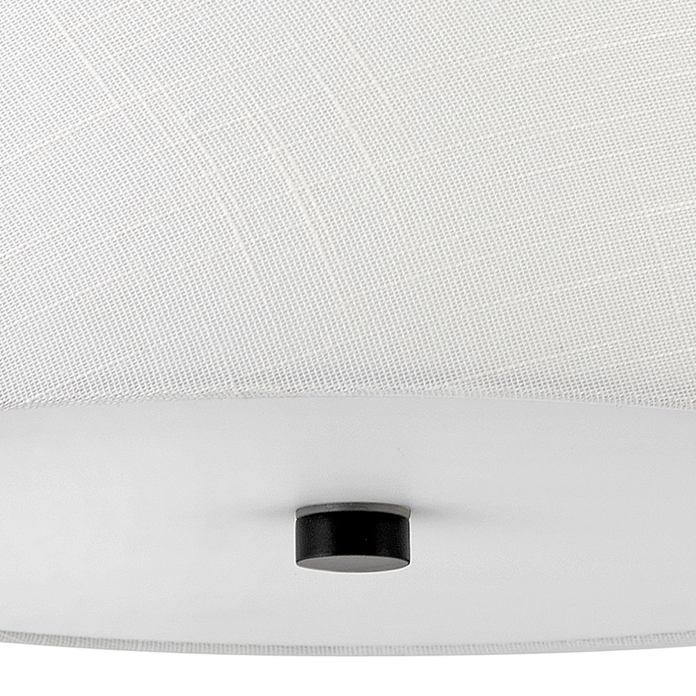 Image 5 Beale 14" Wide Black with White Linen Drum Ceiling Light more views