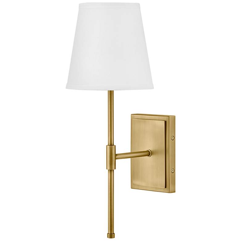 Image 3 Beale 19 1/4" High Lacquered Brass Wall Sconce more views