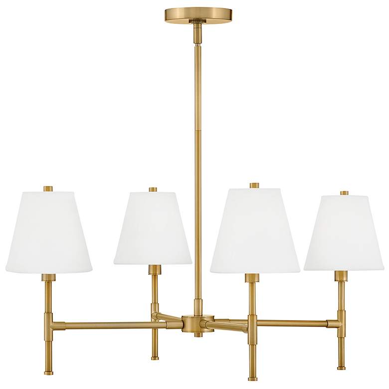 Image 1 Beale 28" Wide Lacquered Brass 4-Light Chandelier
