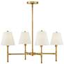 2_Beale 28" Wide Lacquered Brass 4-Light Chandelier more views