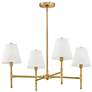 3_Beale 28" Wide Lacquered Brass 4-Light Chandelier more views