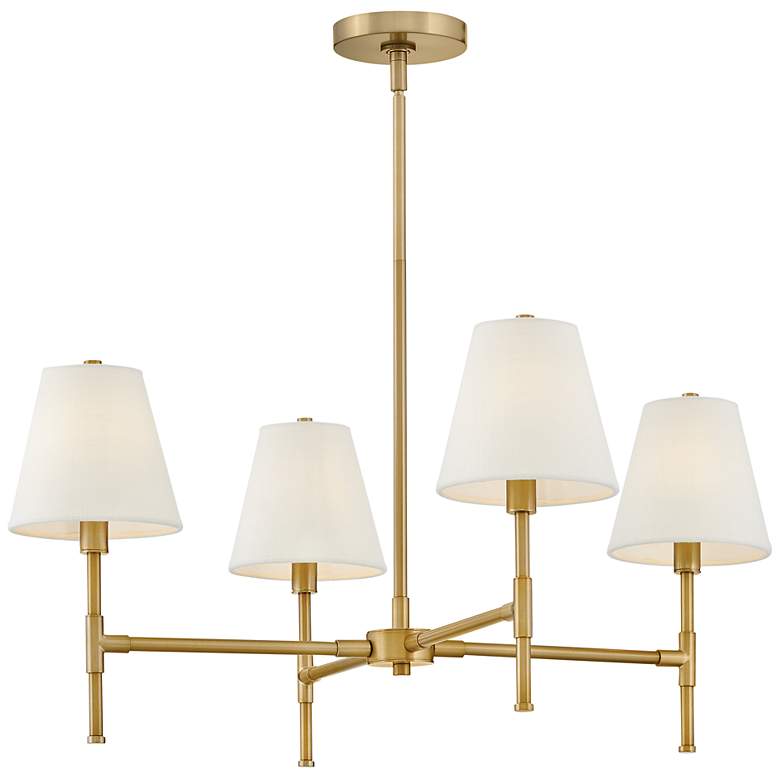Image 4 Beale 28" Wide Lacquered Brass 4-Light Chandelier more views