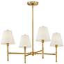 4_Beale 28" Wide Lacquered Brass 4-Light Chandelier more views