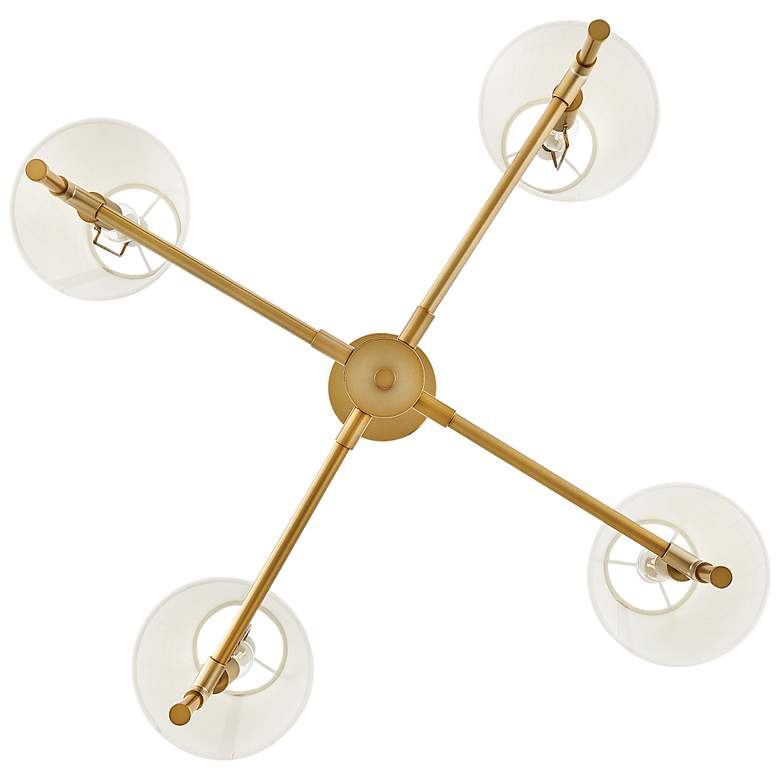 Image 5 Beale 28" Wide Lacquered Brass 4-Light Chandelier more views