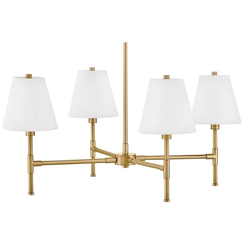 Image 7 Beale 28" Wide Lacquered Brass 4-Light Chandelier more views